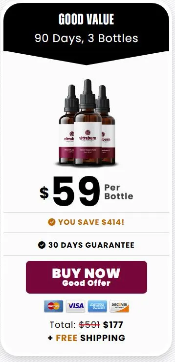 VittaBurn 3 Bottle Price